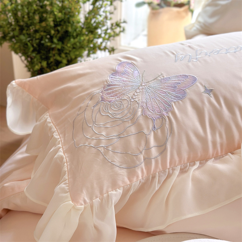 91家纺网 家纺一手货源 找家纺 MIU缪家居2024新款100支全棉四件套-梦月精灵 粉仙子