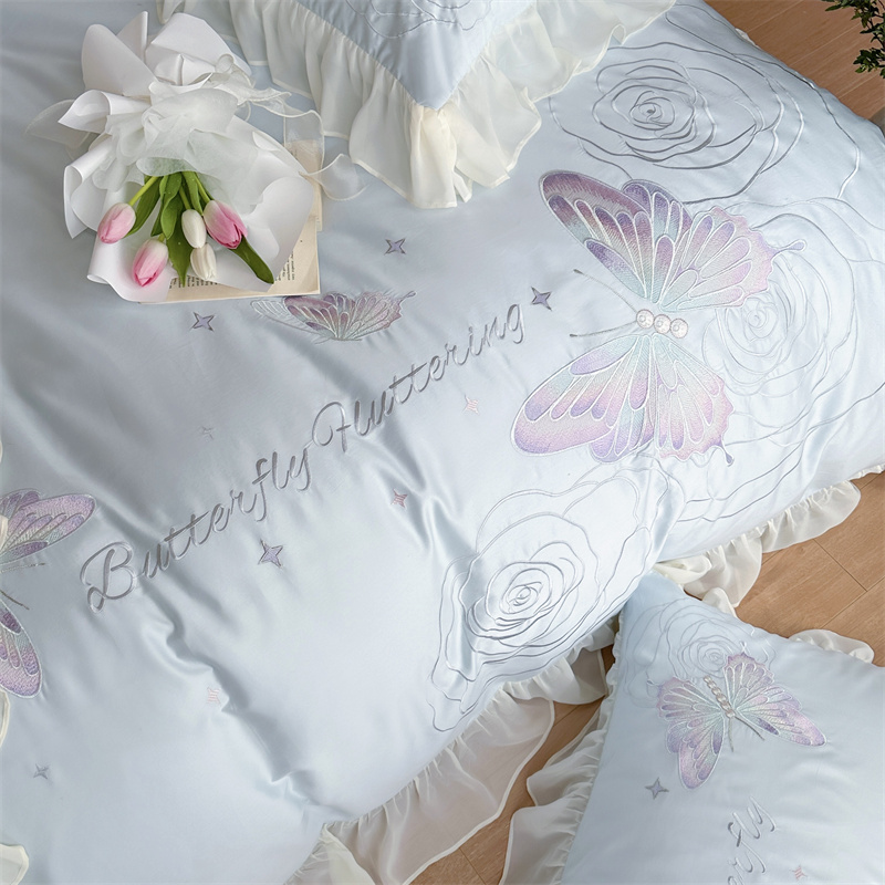 91家纺网 家纺一手货源 找家纺 MIU缪家居2024新款100支全棉四件套-梦月精灵 蓝精灵