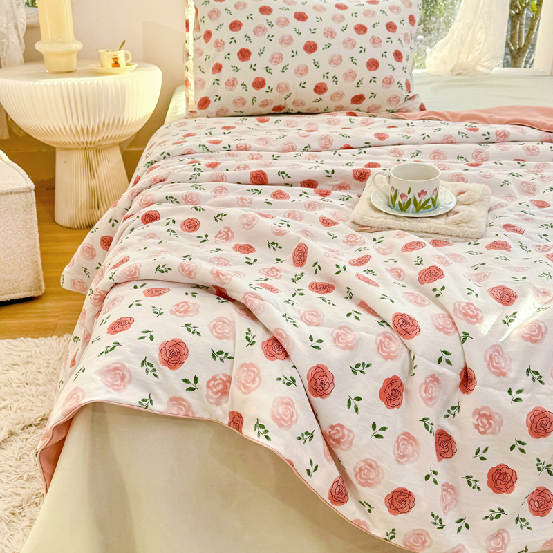 91家纺网 家纺一手货源 找家纺 梦恬佳-2024新款A类水洗双层纱夏凉被 告白