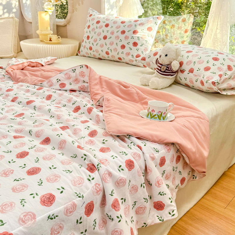 91家纺网 家纺一手货源 找家纺 梦恬佳-2024新款A类水洗双层纱夏凉被 告白