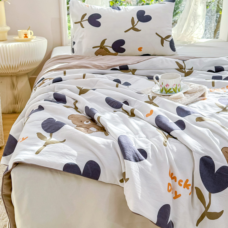 91家纺网 家纺一手货源 找家纺 梦恬佳-2024新款A类水洗双层纱夏凉被 告白气球