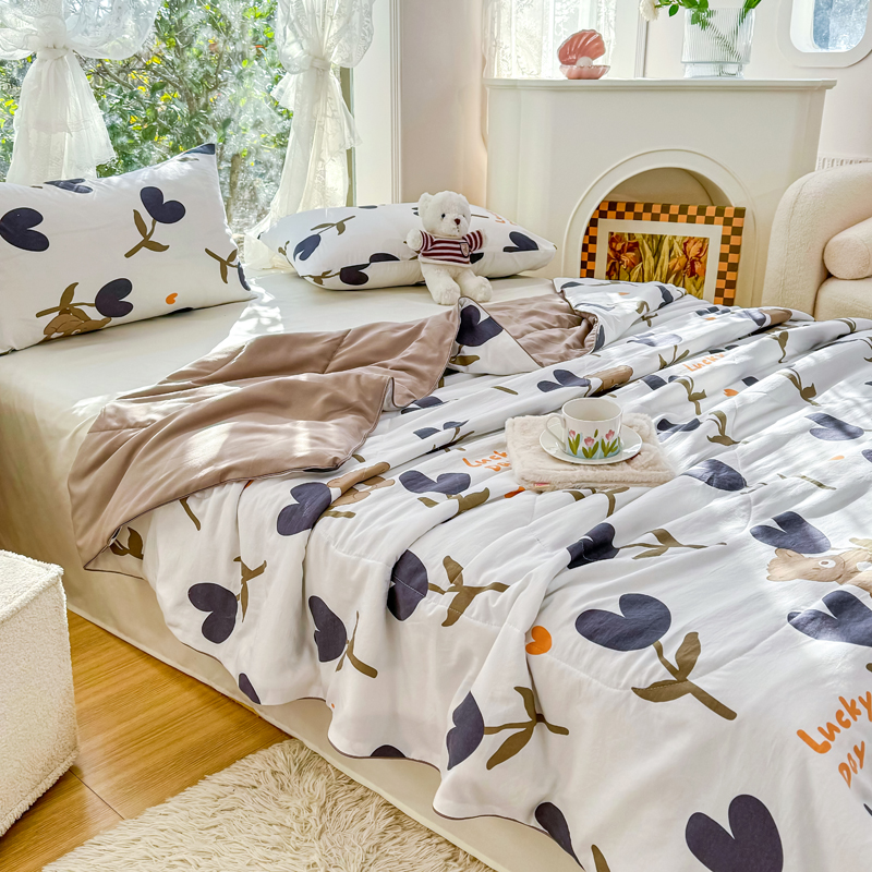 91家纺网 家纺一手货源 找家纺 梦恬佳-2024新款A类水洗双层纱夏凉被 告白气球