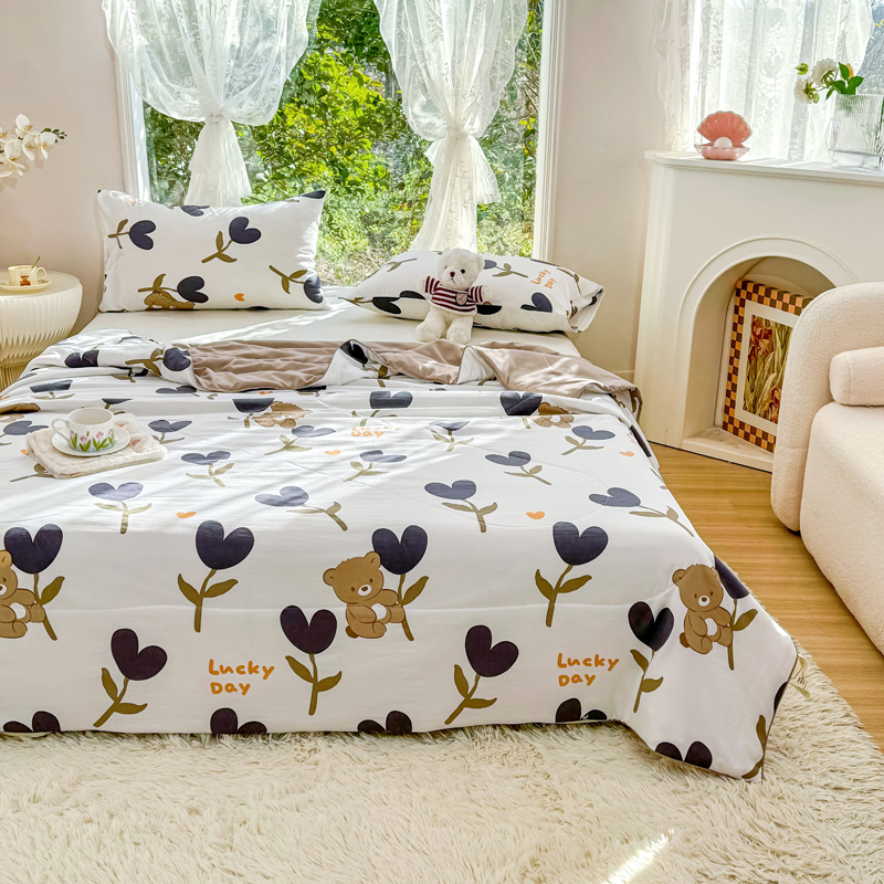 91家纺网 家纺一手货源 找家纺 梦恬佳-2024新款A类水洗双层纱夏凉被 告白气球