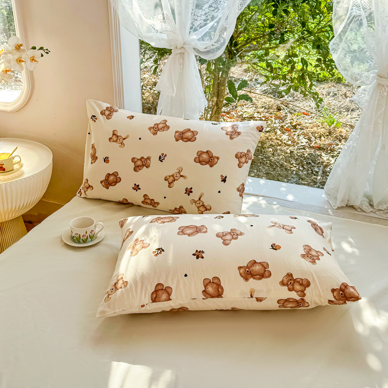 91家纺网 家纺一手货源 找家纺 梦恬佳-2024新款A类水洗双层纱夏凉被 夹心小熊