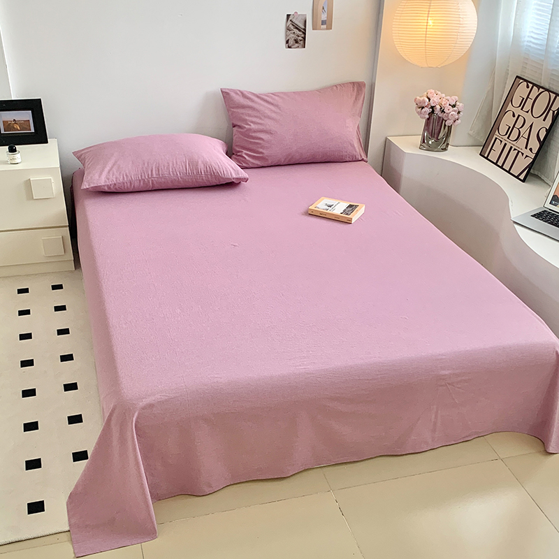 水洗的故事 2024新款无印良品水洗棉四件套 丁香紫