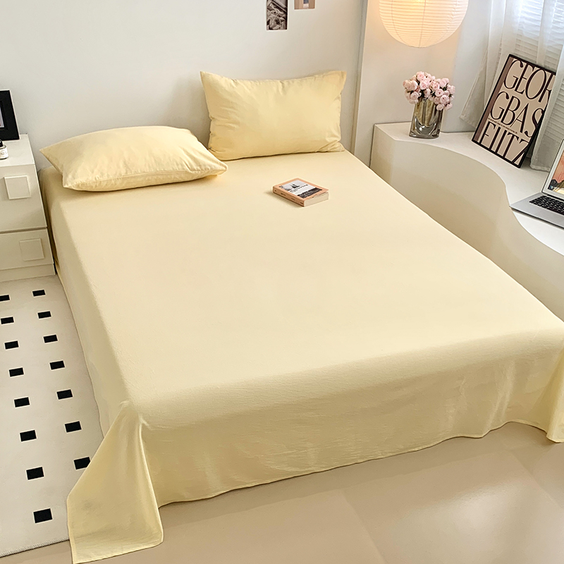 水洗的故事 2024新款无印良品水洗棉四件套 奶黄