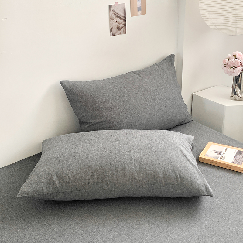 91家纺网 家纺一手货源 找家纺 水洗的故事 2024新款无印良品水洗棉四件套 深灰素色