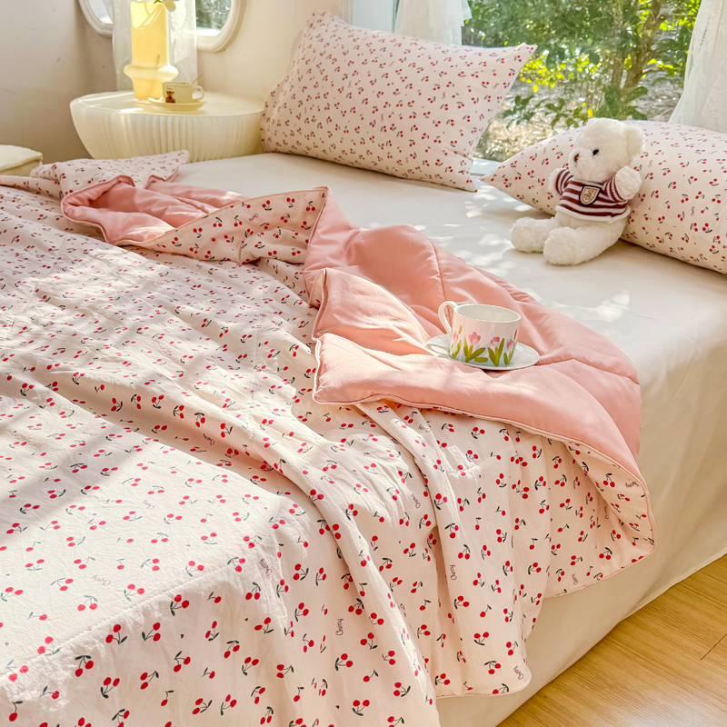 91家纺网 家纺一手货源 找家纺 梦恬佳-2024新款A类水洗双层纱夏凉被 遇见