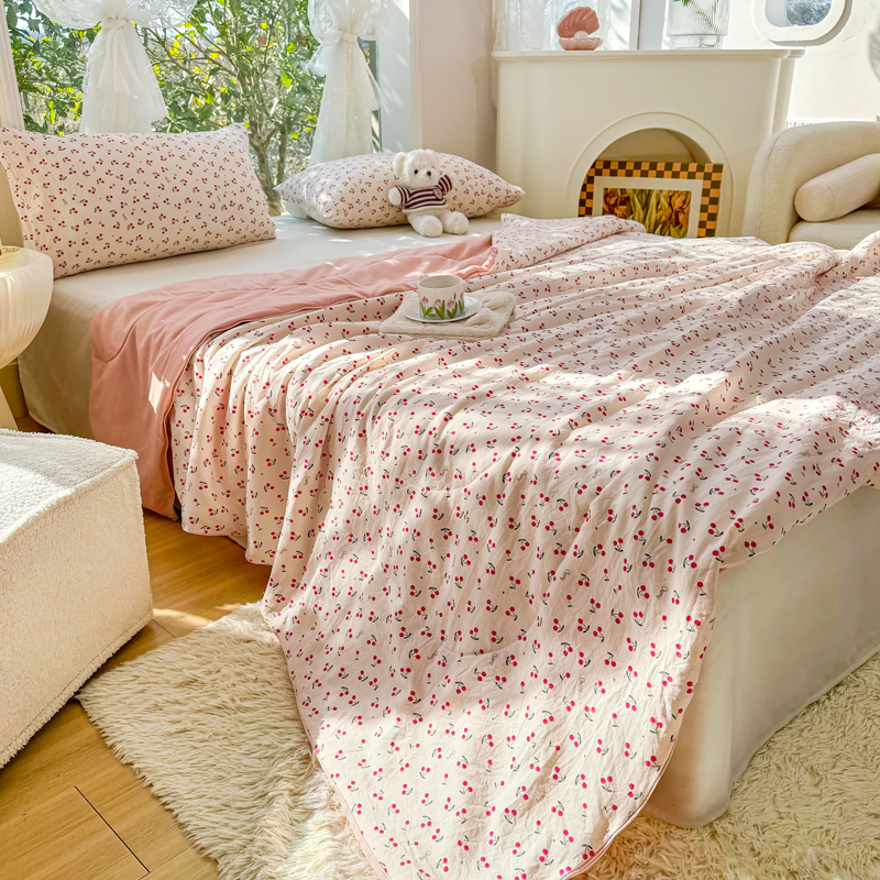 91家纺网 家纺一手货源 找家纺 梦恬佳-2024新款A类水洗双层纱夏凉被 遇见