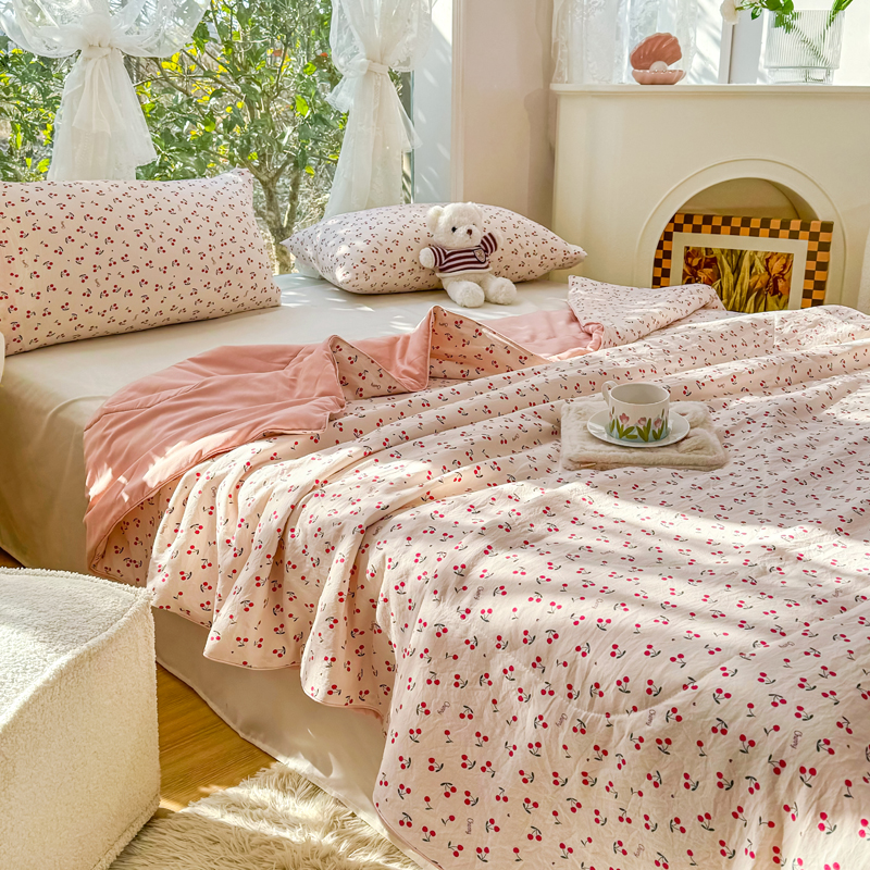 91家纺网 家纺一手货源 找家纺 梦恬佳-2024新款A类水洗双层纱夏凉被 遇见