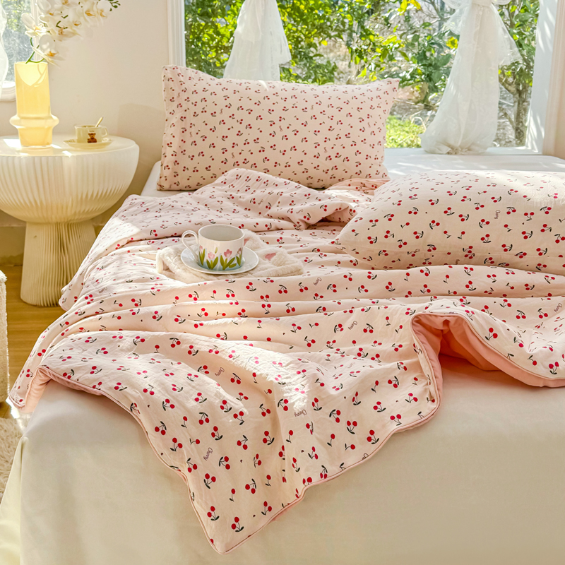 91家纺网 家纺一手货源 找家纺 梦恬佳-2024新款A类水洗双层纱夏凉被 遇见