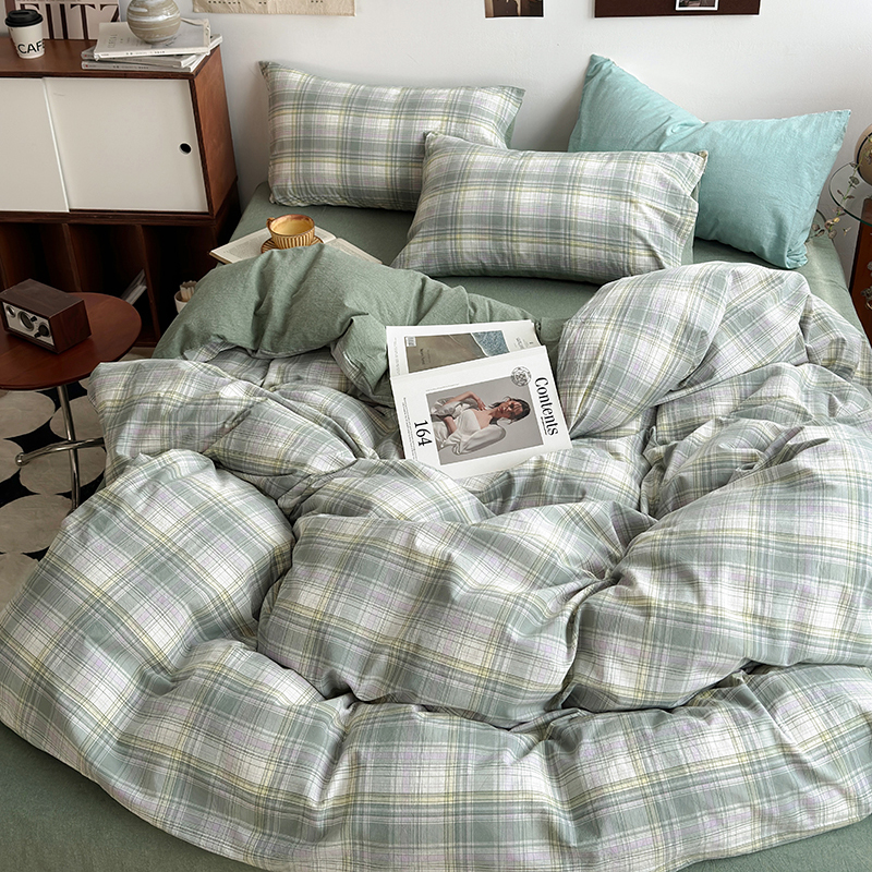 91家纺网 家纺一手货源 找家纺 水洗的故事 2024新款A类无印良品AB版全棉色织水洗棉四件套 绿野仙踪