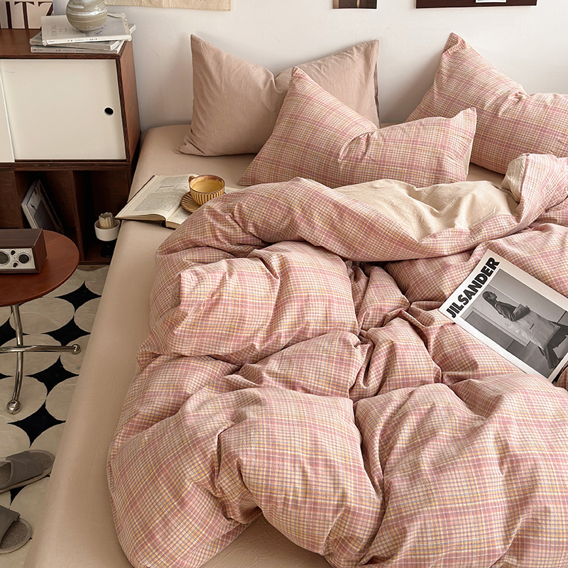 91家纺网 家纺一手货源 找家纺 （总）水洗的故事 2024新款A类无印良品AB版全棉色织水洗棉四件套