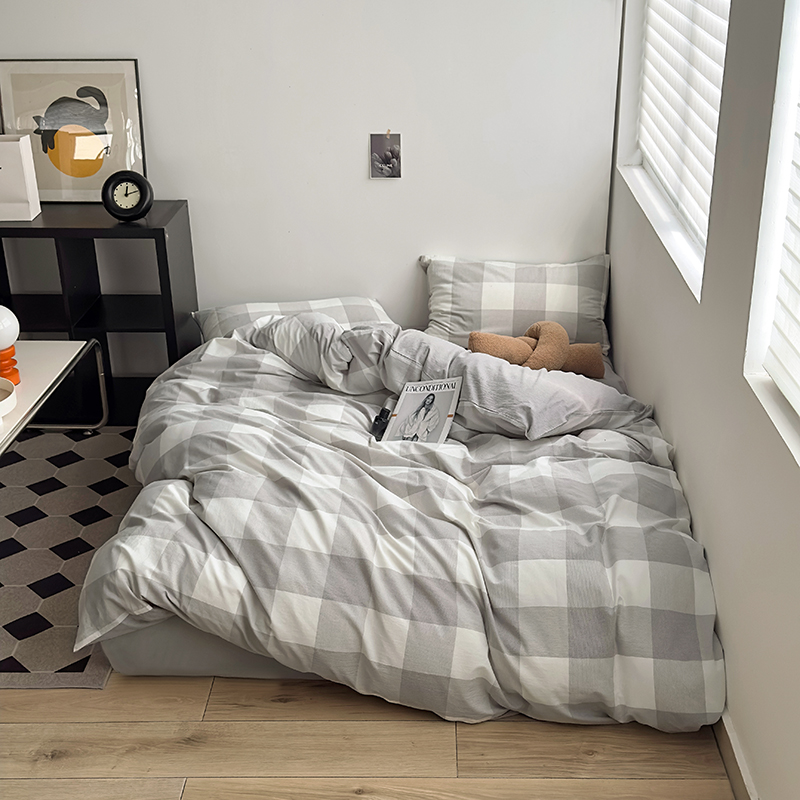 91家纺网 家纺一手货源 找家纺 （总）水洗的故事 2024新款A类无印良品AB版全棉色织水洗棉四件套