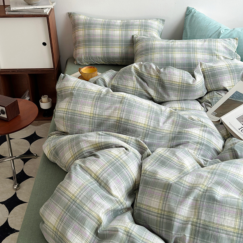 91家纺网 家纺一手货源 找家纺 （总）水洗的故事 2024新款A类无印良品AB版全棉色织水洗棉四件套