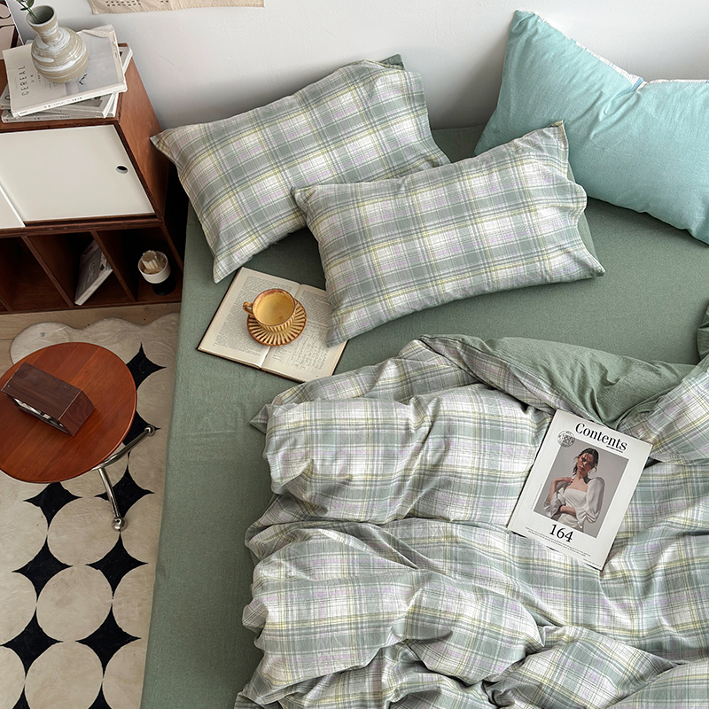 91家纺网 家纺一手货源 找家纺 （总）水洗的故事 2024新款A类无印良品AB版全棉色织水洗棉四件套