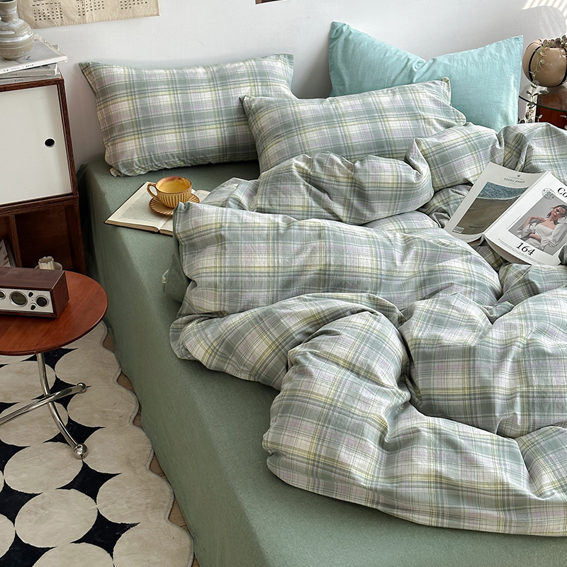 91家纺网 家纺一手货源 找家纺 水洗的故事 2024新款A类无印良品AB版全棉色织水洗棉四件套 绿野仙踪