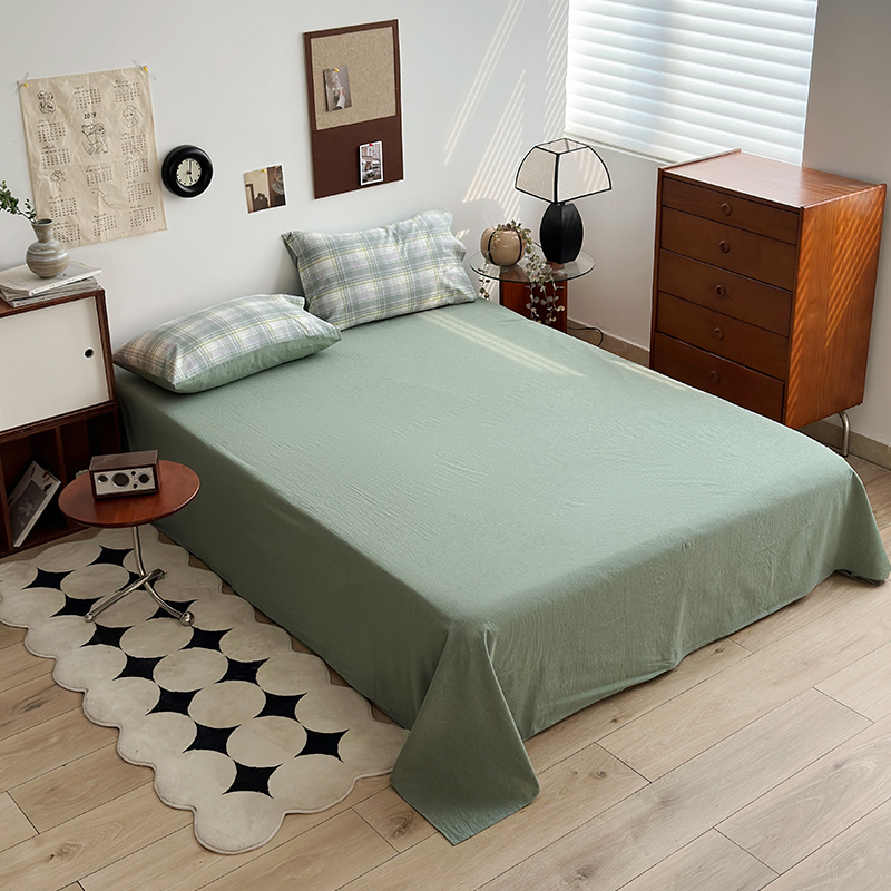 91家纺网 家纺一手货源 找家纺 水洗的故事 2024新款A类无印良品AB版全棉色织水洗棉四件套 绿野仙踪