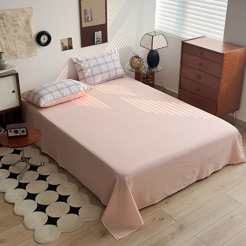 91家纺网 家纺一手货源 找家纺 水洗的故事 2024新款A类无印良品AB版全棉色织水洗棉四件套 晚星