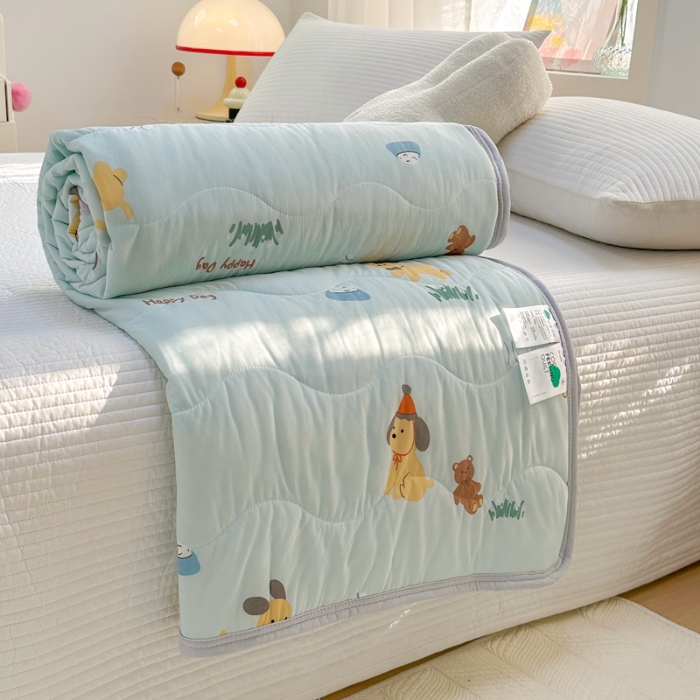 91家纺网 家纺一手货源 找家纺 啊雅家居 2025新款凉感丝夏凉被冰淇淋夏被 小旺财