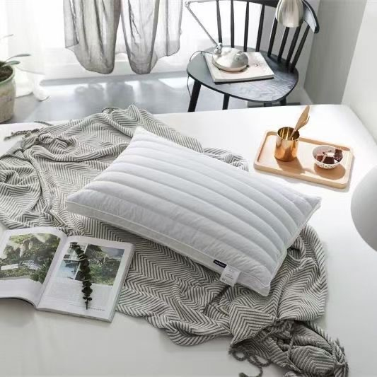 （总）新款全棉荞麦羽丝绒双拼枕 护颈助眠枕芯枕头