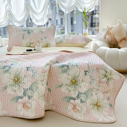 91家纺网 家纺一手货源 找家纺 （总）美丽折 2025新款0.6厚欧式乳胶凉席三件套