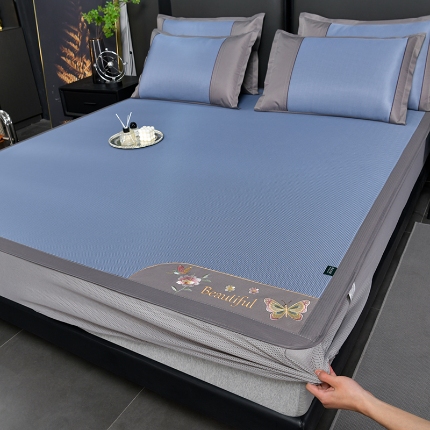 91家纺网 家纺一手货源 找家纺 （总）简一 2024新款A类抗菌冰丝席--床笠款