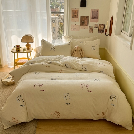 91家纺网 家纺一手货源 找家纺 （总）TT.one 塔塔家居 2025新款云朵皱皱棉四件套