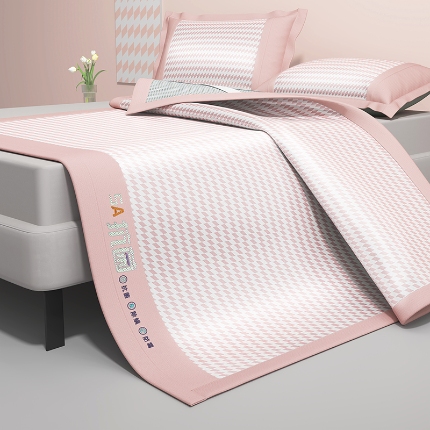 91家纺网 家纺一手货源 找家纺 （总）2024冰丝凉席双面四季正反裸睡两用可水洗机洗折叠三件套学生宿舍普通款