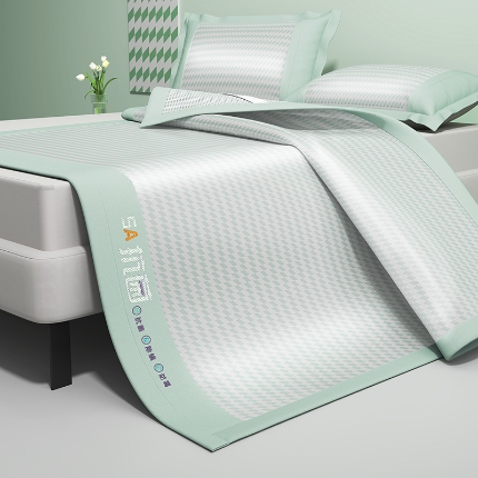 91家纺网 家纺一手货源 找家纺 （总）2024冰丝凉席双面四季正反裸睡两用可水洗机洗折叠三件套学生宿舍普通款