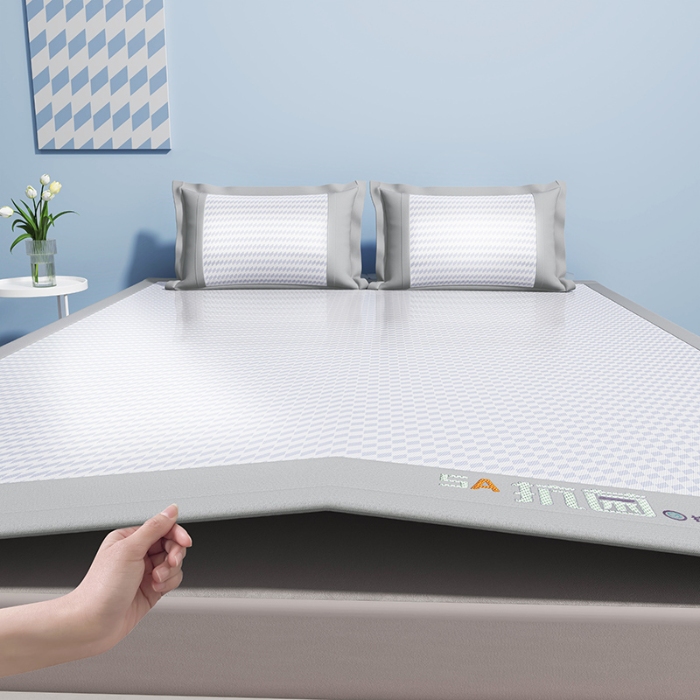 91家纺网 家纺一手货源 找家纺 （总）2024冰丝凉席双面四季正反裸睡两用可水洗机洗折叠三件套学生宿舍普通款