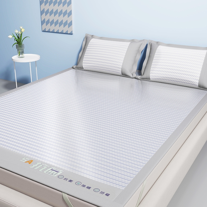 91家纺网 家纺一手货源 找家纺 （总）2024冰丝凉席双面四季正反裸睡两用可水洗机洗折叠三件套学生宿舍普通款