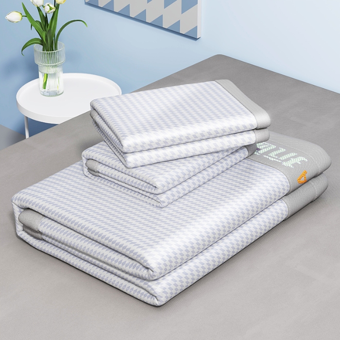 91家纺网 家纺一手货源 找家纺 （总）2024冰丝凉席双面四季正反裸睡两用可水洗机洗折叠三件套学生宿舍普通款