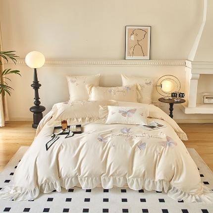 91家纺网 家纺一手货源 找家纺 （总）【2024】全棉皇妃缎法式四件套长绒棉直播爆款