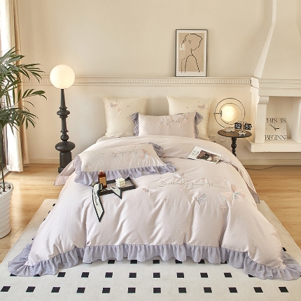 91家纺网 家纺一手货源 找家纺 （总）【2024】全棉皇妃缎法式四件套长绒棉直播爆款