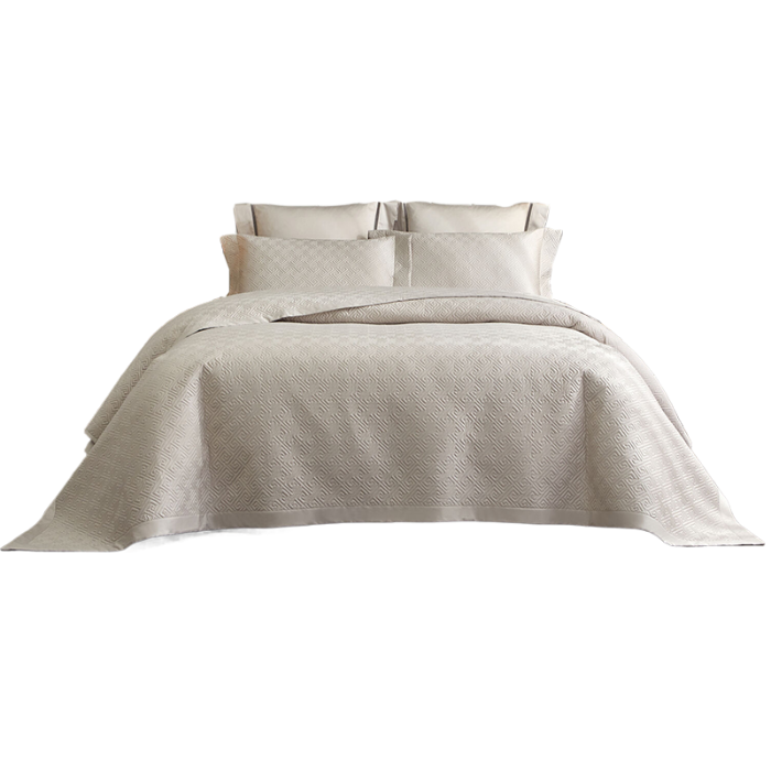 91家纺网 家纺一手货源 找家纺 【2024】50支全棉双面可用床盖三件套可购单件可选直角或者圆角 香槟