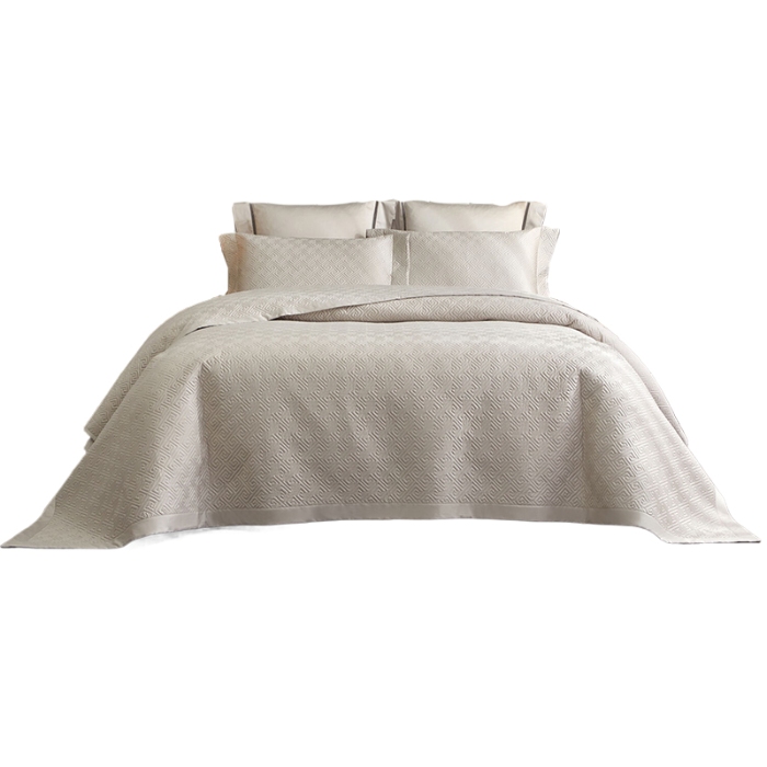 91家纺网 家纺一手货源 找家纺 【2024】50支全棉双面可用床盖三件套可购单件可选直角或者圆角 香槟