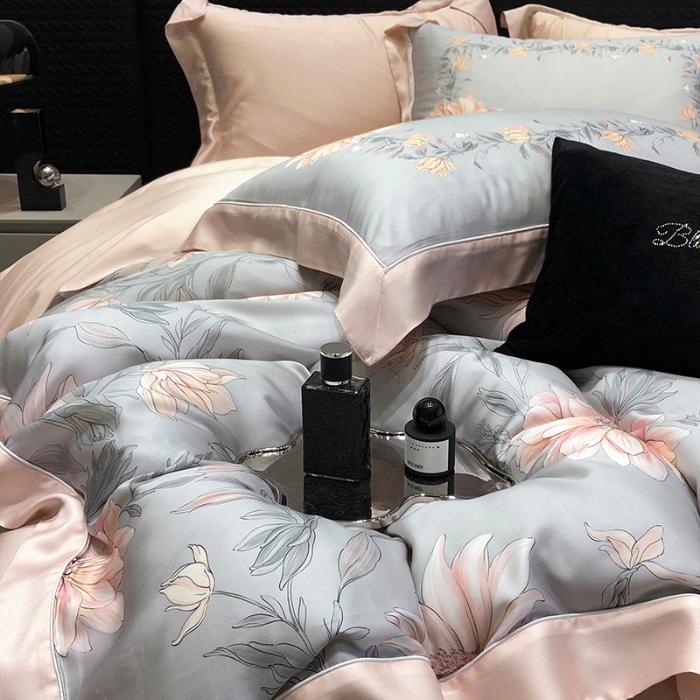 91家纺网 家纺一手货源 找家纺 黑白森林2024款 60S支兰精天丝数码印花四件套