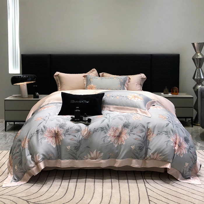 91家纺网 家纺一手货源 找家纺 黑白森林2024款 60S支兰精天丝数码印花四件套