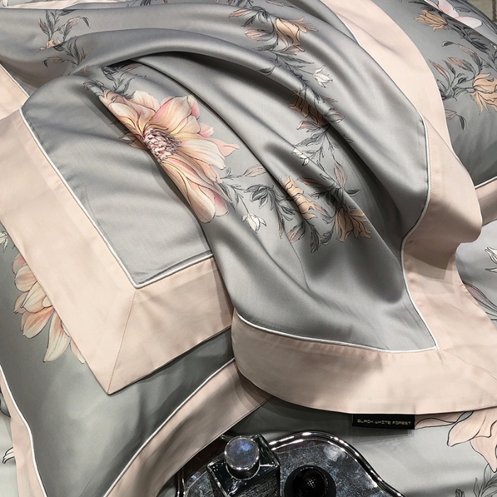 91家纺网 家纺一手货源 找家纺 黑白森林2024款 60S支兰精天丝数码印花四件套