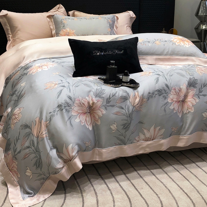 91家纺网 家纺一手货源 找家纺 黑白森林2024款 60S支兰精天丝数码印花四件套