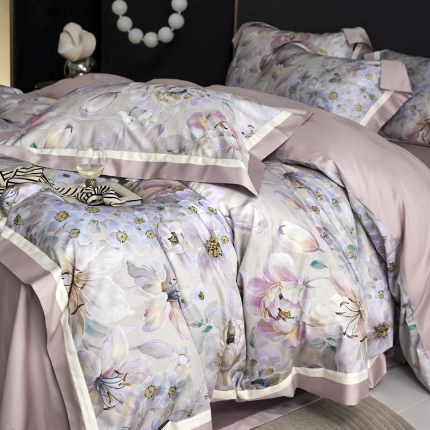 91家纺网 家纺一手货源 找家纺 （总）薏思家纺 2025新款100支澳棉数码印花双飞边全棉四件套