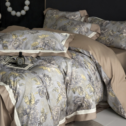 91家纺网 家纺一手货源 找家纺 （总）薏思家纺 2025新款100支澳棉数码印花双飞边全棉四件套