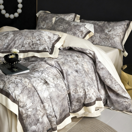 91家纺网 家纺一手货源 找家纺 （总）薏思家纺 2025新款100支澳棉数码印花双飞边全棉四件套