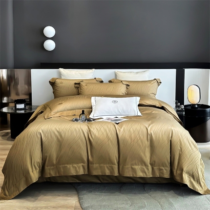 2025新款长绒棉全棉提花烫钻四件套--黛娜系列 冰咖啡