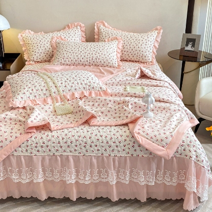 91家纺网 家纺一手货源 找家纺 （总）2025春夏A类母婴级泡泡纱床盖款夏被四件套泡泡棉小竺棉双层纱棉麻纯棉全棉夏被四件套纯棉全棉夏被四件套