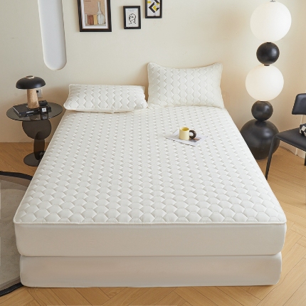 91家纺网 家纺一手货源 找家纺 雅萱 2024新款全棉大豆床笠 全棉床笠白色