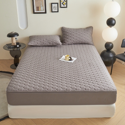 91家纺网 家纺一手货源 找家纺 雅萱 2024新款全棉大豆床笠 全棉床笠灰色