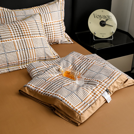 91家纺网 家纺一手货源 找家纺 亚龙工厂店 2024新款水洗真丝夏被四件套 约克