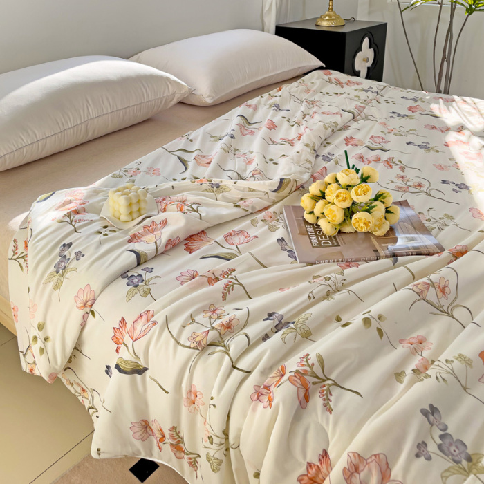 91家纺网 家纺一手货源 找家纺 亚龙工厂店 2024新款凉感丝抗菌冰皮小凉被 盼夏